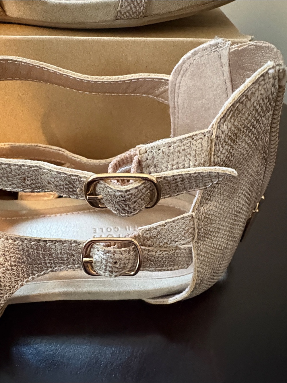 Kenneth Cole Reaction Women's Gladiator Sandals in Metallic Gold - Picture 7 of 10
